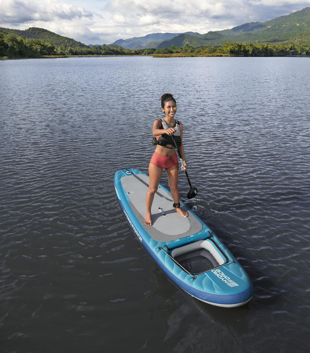 BESTWAY φουσκωτή σανίδα SUP Aqua Drifter View 6532H με διάφανο παράθυρο, 335x91.5x15cm, μπλε - Image 2