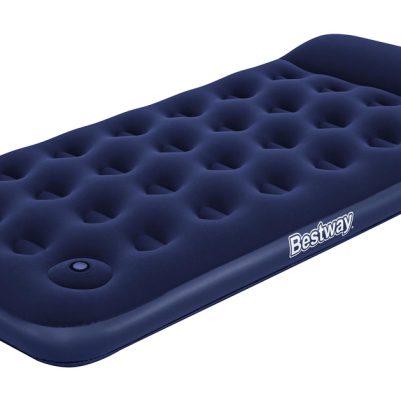 BESTWAY φουσκωτό στρώμα 67224 με ενσωματωμένη τρόμπα & μαξιλάρι, μονό, 188x99x28cm, μπλε