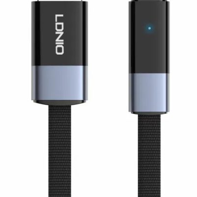 LDNIO καλώδιο USB-C σε USB LS242c, flat, 50W, 480Mbps, 2m, μαύρο