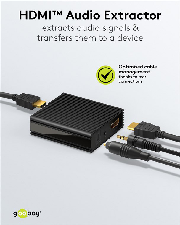 GOOBAY HDMI audio extractor 79138, 4K/30Hz, μαύρο - Image 2