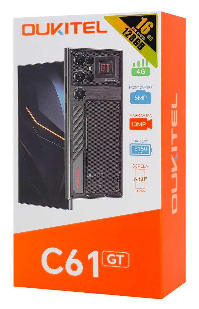 OUKITEL smartphone C61 GT, 6.88", 4/128GB, 5150mAh, μαύρο - Image 3