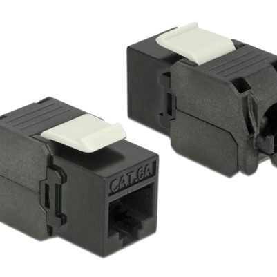POWERTECH keystone module RJ45 female CAB-N450, Cat.6Α UTP 180°, μαύρο