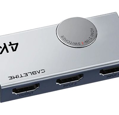 CABLETIME HDMI switch CT-HS4K2-AG, 2 σε 1, 4K/60Hz, bi-directional, γκρι