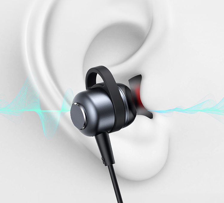 USAMS earphones με μικρόφωνο US-SJ758, USB-C σύνδεση, μεταλλικά, 1.2m, γκρι - Image 3