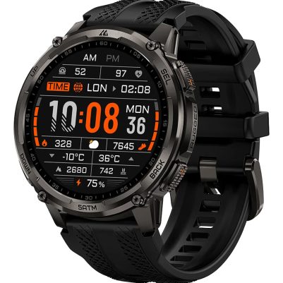 KOSPET smartwatch TANK T4C, heart rate, 1.5" AMOLED, GPS, 5 ATM & IP69K, με φακό, μαύρο