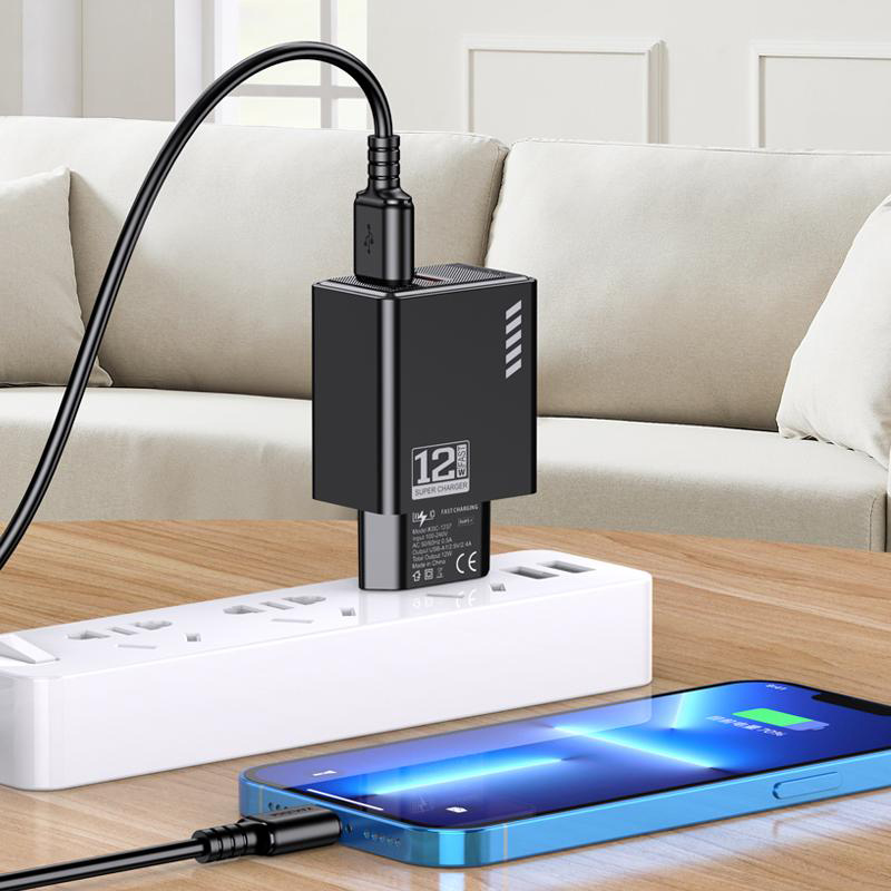 KAKUSIGA φορτιστής τοίχου KSC-1237, 2x USB, 12W, λευκός - Image 2