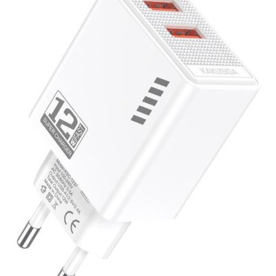 KAKUSIGA φορτιστής τοίχου KSC-1237, 2x USB, 12W, λευκός