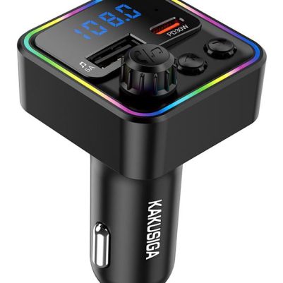 KAKUSIGA FM transmitter & φορτιστής KSC-1982, USB/USB-C, 55W, Bluetooth, μαύρο