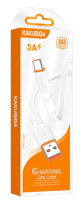 KAKUSIGA καλώδιο USB-C σε USB KSC-999, 5A, 480Mbps, flat, 1m, λευκό - Image 3