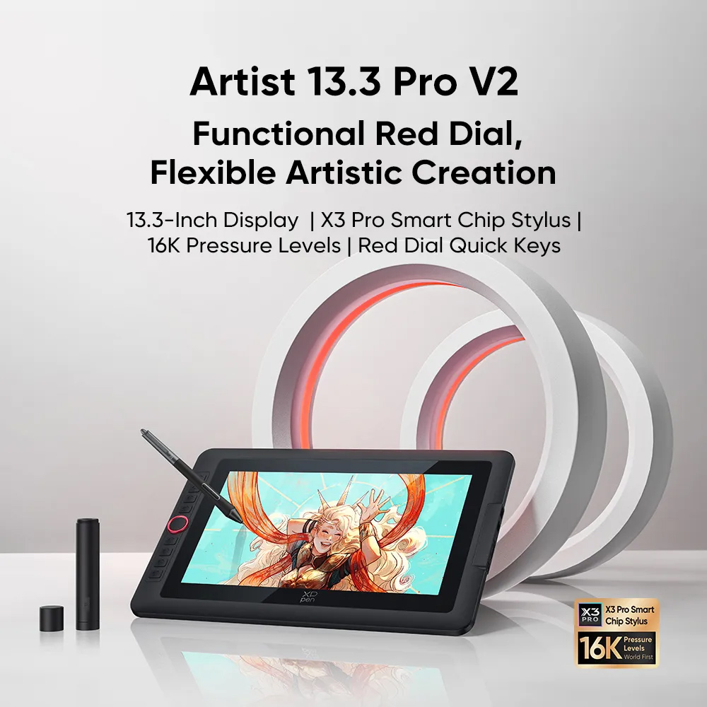 XP-PEN ταμπλέτα σχεδίασης με οθόνη & γραφίδα Artist 13.3 Pro V2, 10.95", μαύρο - Image 2