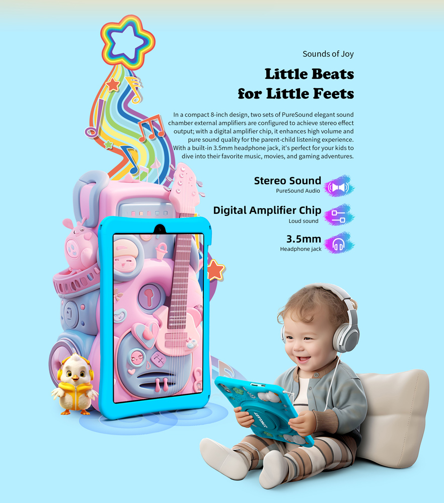 TECLAST tablet P85 Kids, 8", 3/64GB, Android 15, 5000mAh, ροζ - Image 3