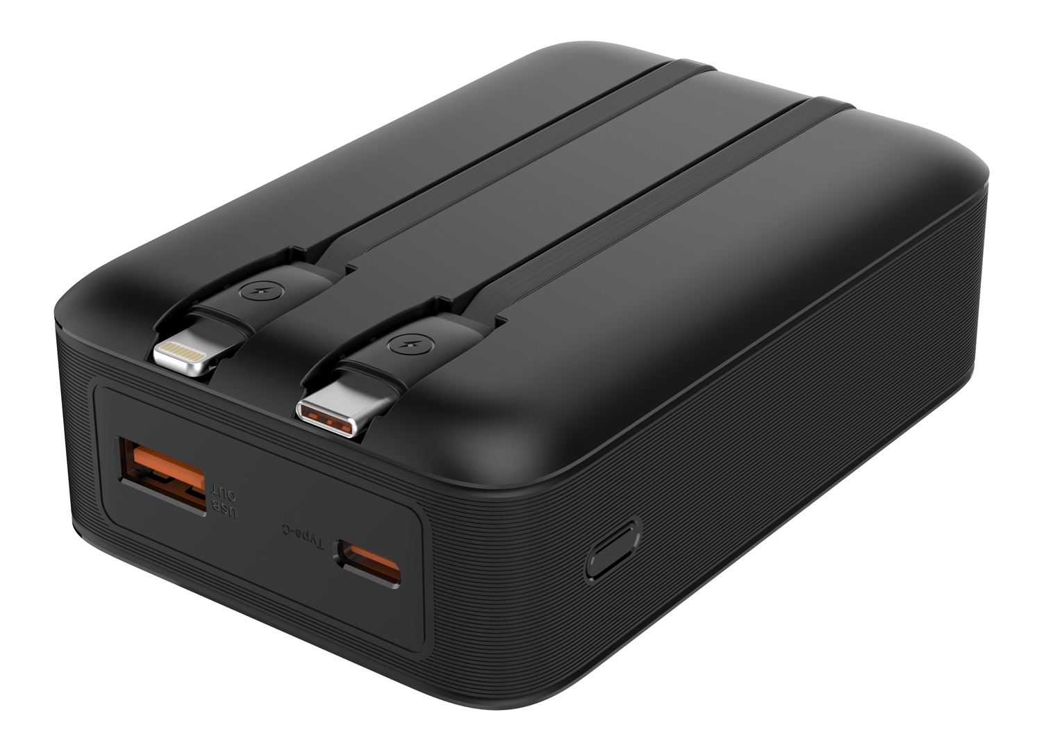 POWERTECH power bank PT-1504 με καλώδια & οθόνη, 20000mah, 22.5W, μαύρο - Image 2
