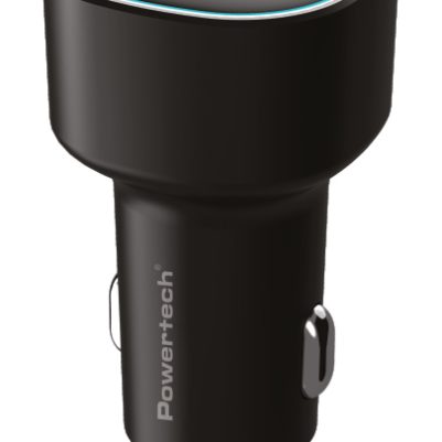 POWERTECH φορτιστής αυτοκινήτου PT-1539, USB & USB-C, 85W, μαύρος