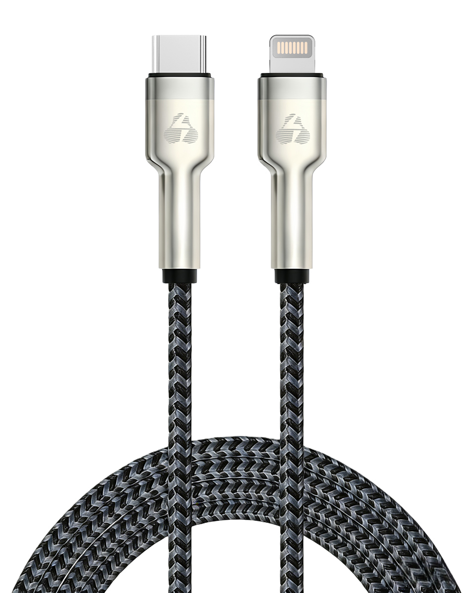 POWERTECH καλώδιο Lightning σε USB-C PTR-0200, PD 27W, 480Mbps, 1m, μαύρο/γκρι