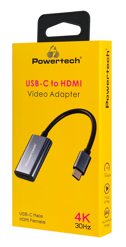 POWERTECH αντάπτορας USB-C σε HDMI PTR-0208, 4K/30Hz, 10 Gbps, γκρι - Image 2