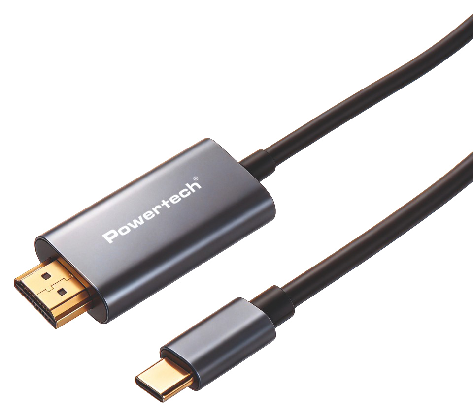 POWERTECH καλώδιο USB-C σε HDMI PTR-0209, 4K/30Hz, 10 Gbps, 1m, μαύρο