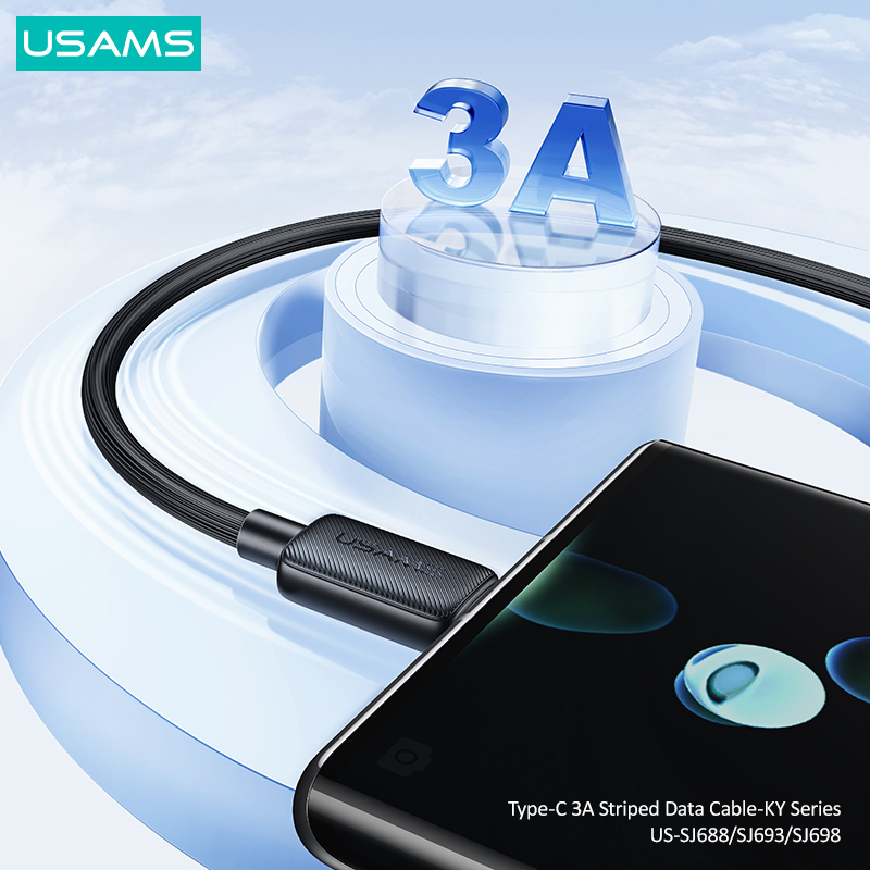 USAMS καλώδιο USB-C σε USB US-SJ693, 3A, 480Mbps, 2m, μαύρο - Image 2