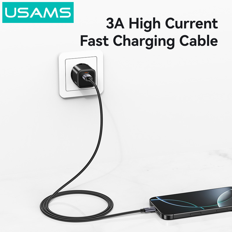 USAMS καλώδιο USB-C σε USB SJ767, 3A, 480Mbps, 1m, μαύρο - Image 3