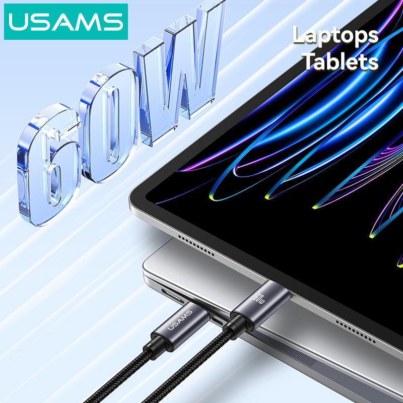USAMS καλώδιο USB-C SJ769, 60W, 480Mbps, 1m, μαύρο - Image 3