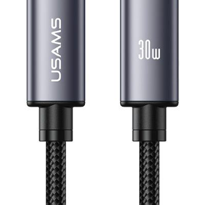 USAMS καλώδιο Lightning σε USB-C SJ770, 30W, 480Mbps, 1m, μαύρο