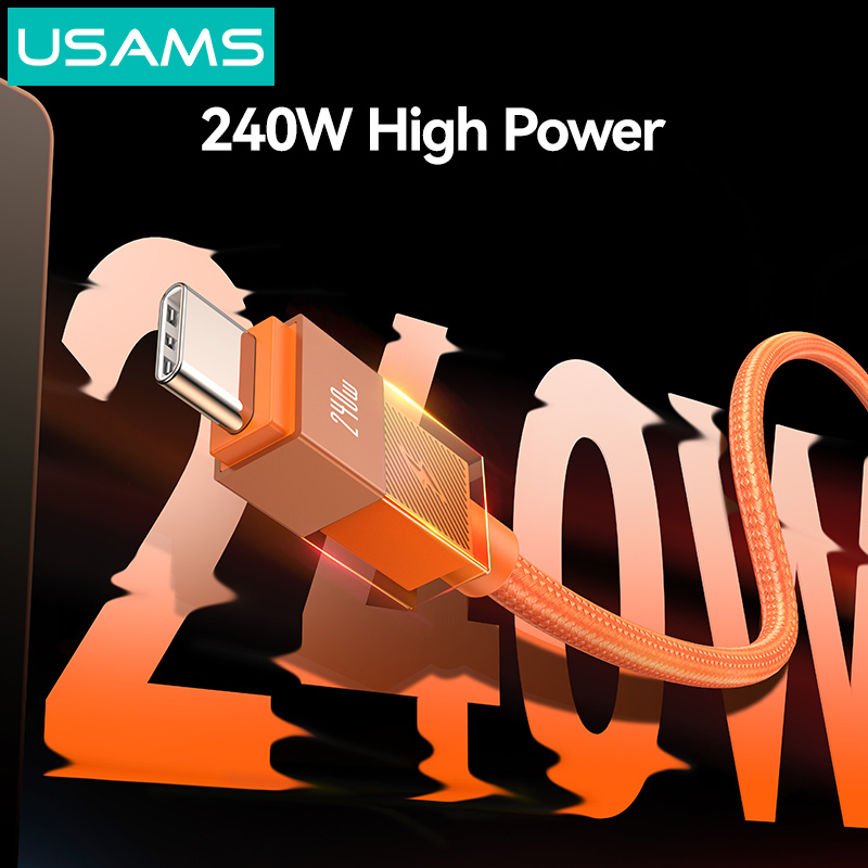 USAMS καλώδιο USB-C SJ775, 240W, 480Mbps, 1.2m, μαύρο - Image 3