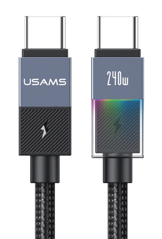 USAMS καλώδιο USB-C SJ775, 240W, 480Mbps, 1.2m, μαύρο