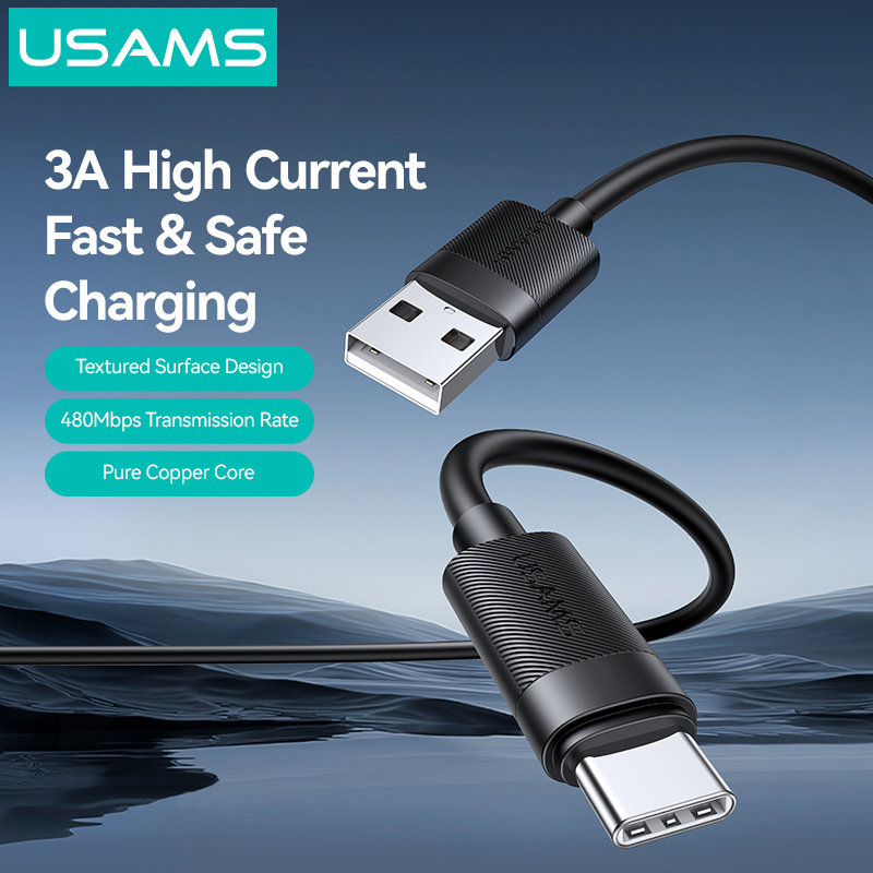 USAMS καλώδιο USB-C σε USB SJ777, 3A, 480Mbps, 1m, μαύρο - Image 3
