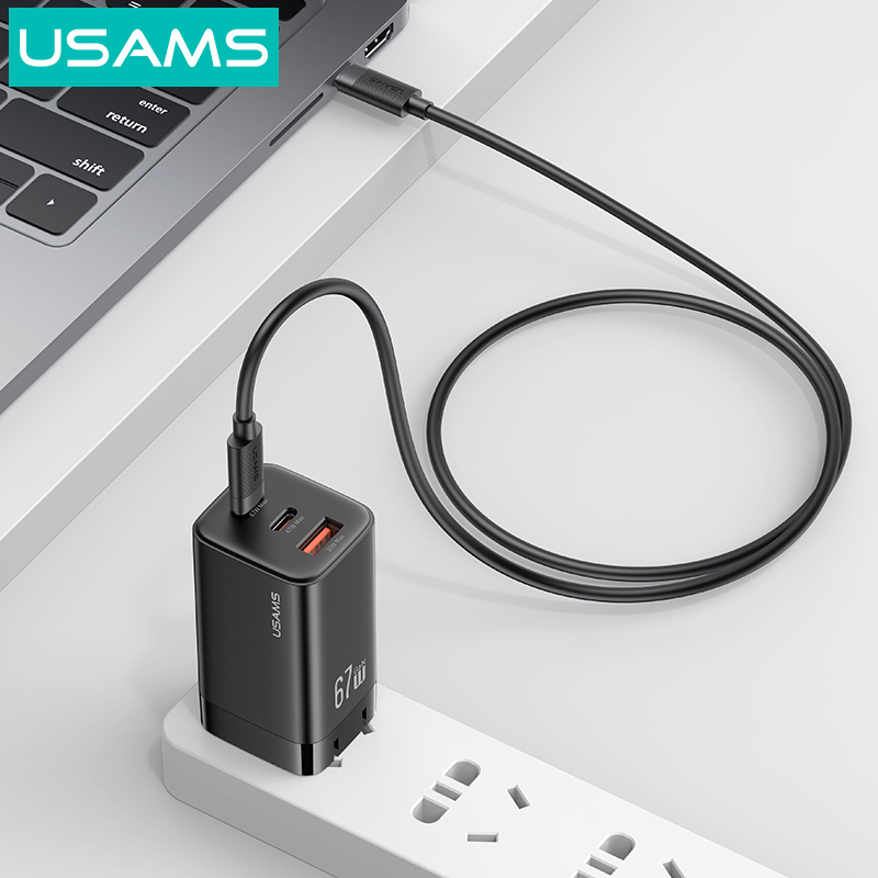 USAMS καλώδιο USB-C SJ780, 60W, 480Mbps, 1m, μαύρο - Image 2