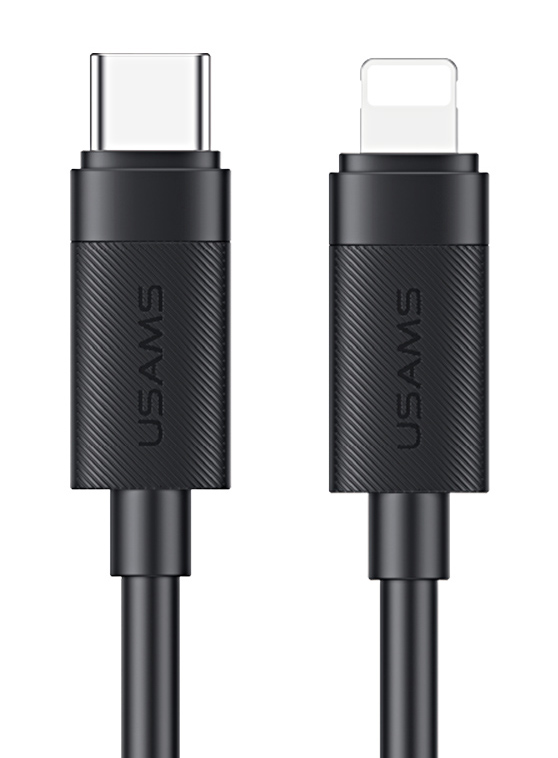 USAMS καλώδιο Lightning σε USB-C SJ781, 30W, 480Mbps, 1m, μαύρο