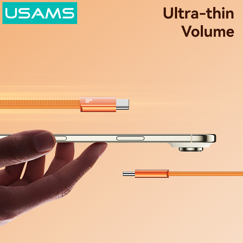 USAMS καλώδιο USB-C SJ783, 60W, 480Mbps, flat, 1.2m, μπλε - Image 2