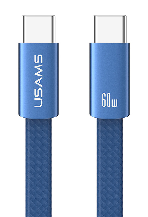USAMS καλώδιο USB-C SJ783, 60W, 480Mbps, flat, 1.2m, μπλε