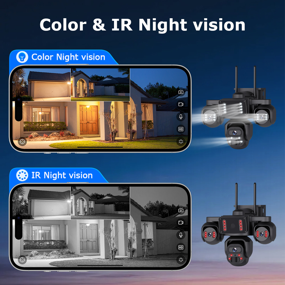 SECTEC smart ηλιακή κάμερα ST-523-9MAOV-4G-EU, triple lens, 3MP, 4G, SD, PTZ, IP66 - Image 3