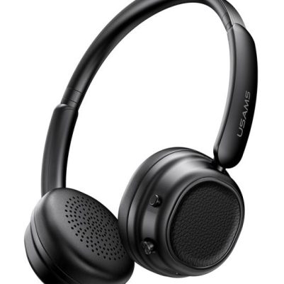 USAMS headphones SR01, ασύρματα, ANC, Φ40mm, 350mAh, μαύρα
