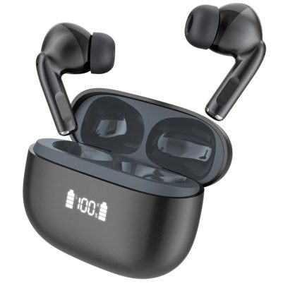 CELEBRAT earphones με θήκη φόρτισης W72, True Wireless, 10mm, 33/380mAh, ANC & ENC, μαύρα