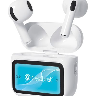 CELEBRAT earphones με θήκη φόρτισης W76, True Wireless, 13mm, 25/300mAh, λευκά