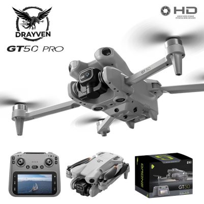 Drayven GT50 Pro Drone μεγάλης εμβέλειας με GPS, Remote Control Screen 4.5" & Brushless Motor (Αποφυγή Εμποδίων) Μαύρο