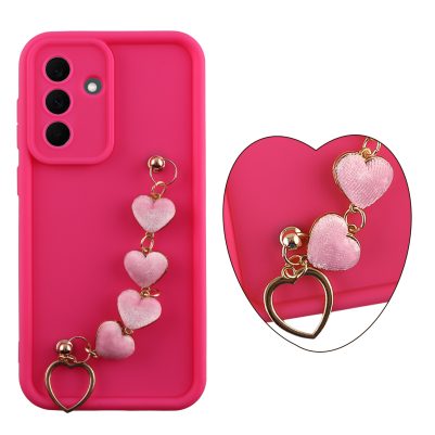 VOLTE-TEL SILICON TPU WITH STRAP ΘΗΚΗ SAMSUNG A37 5G A376 6.7in  FULL CAMERA PROTECTION PINK WITH PINK HEARTS