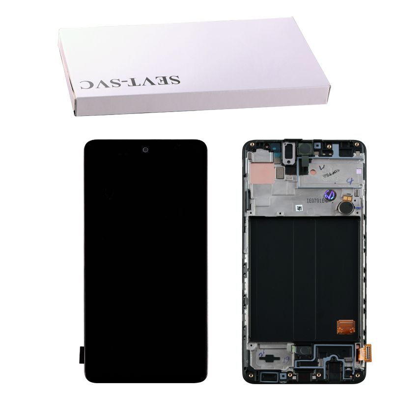 SAMSUNG A51 A515 ΟΘΟΝΗ AMOLED +TOUCH SCREEN + LENS + FRAME GH82-22084A BLACK ORIGINAL SERVICE PACK