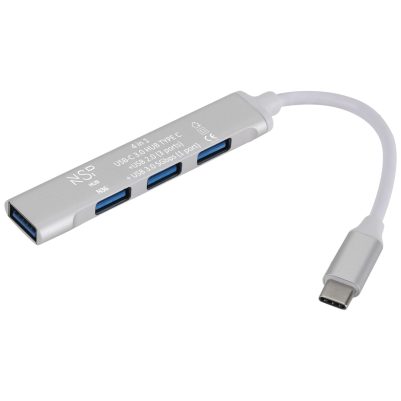 NSP N36 4 IN 1 USB-C 3.0 HUB TYPE C +USB 2.0 (3 ports) + USB 3.0 5Gbps (1 port) ALU SILVER