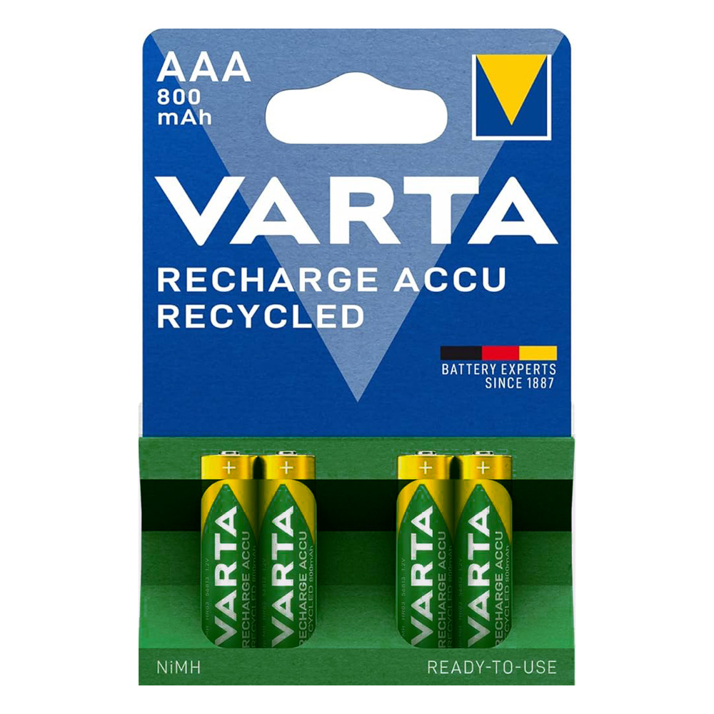 VARTA ΜΠΑΤΑΡΙΕΣ ΕΠΑΝΑΦΟΡΤΙΖΟΜΕΝΕΣ AAA/HR03 1.2V 800mAh Ni-MH RECHARGE ACCU POWER READY TO USE 4/BLISTER