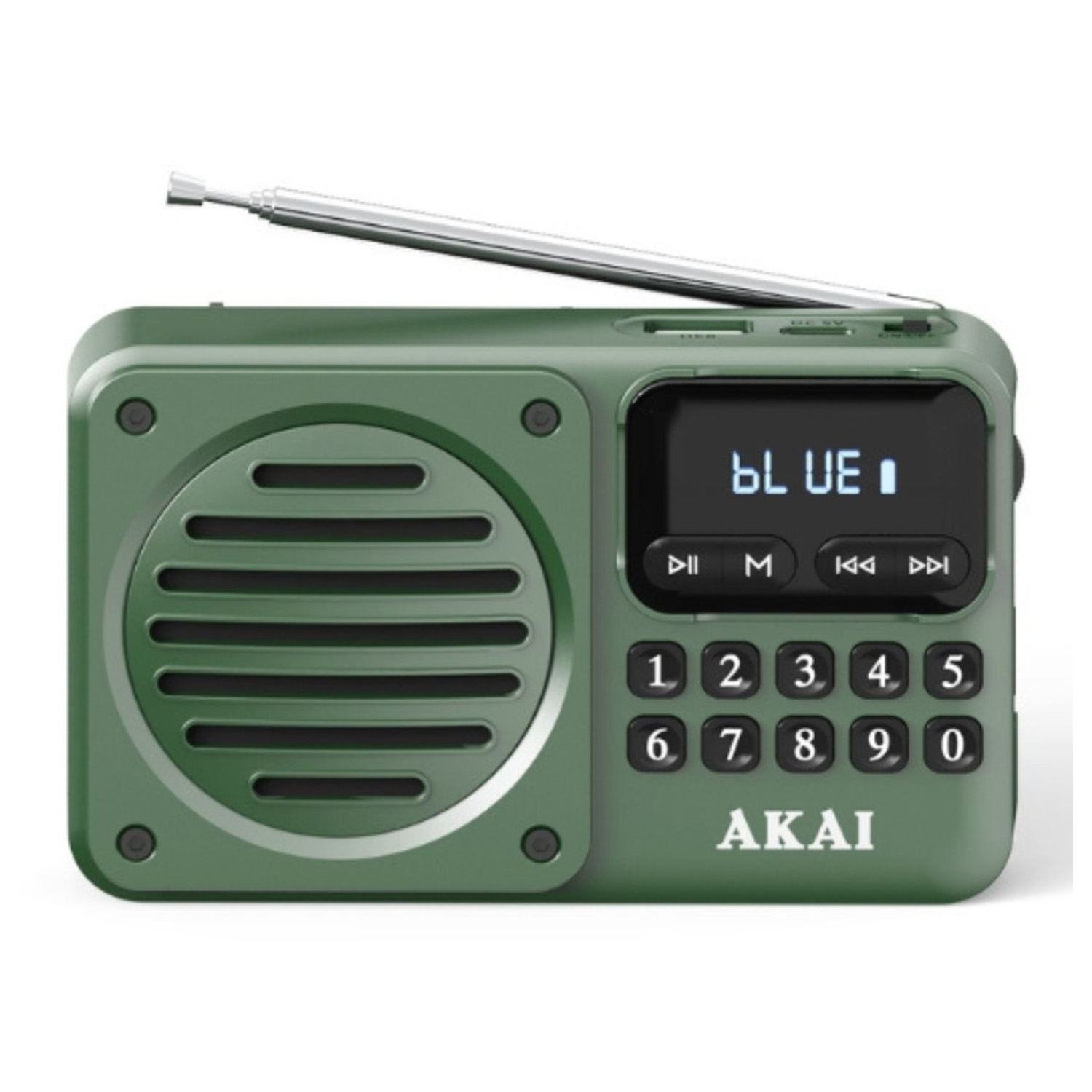 AKAI APR-300 ΦΟΡΗΤΟ ΨΗΦΙΑΚΟ ΡΑΔΙΟΦΩΝΟ ΜΕ BLUETOOTH V5.3 - ΟΘΟΝΗ ΚΑΙ ΕΞΟΔΟ ΑΚΟΥΣΤΙΚΩΝ - MICROSD MP3 ΠΡΑΣΙΝΟ