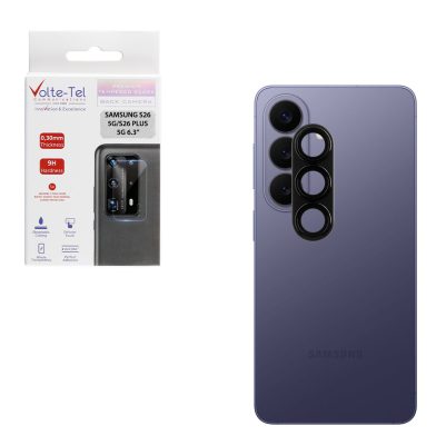VOLTE-TEL CAMERA GLASS COVER SAMSUNG S26 5G/S26 PLUS 5G 6.3in 9H 0.30MM 3D AR ALUMINIUM-ELECTROPLATING FRAME BLACK