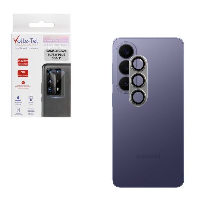 VOLTE-TEL CAMERA GLASS COVER SAMSUNG S26 5G/S26 PLUS 5G 6.3in 9H 0.30MM 3D AR ALUMINIUM-ELECTROPLATING FRAME SILVER
