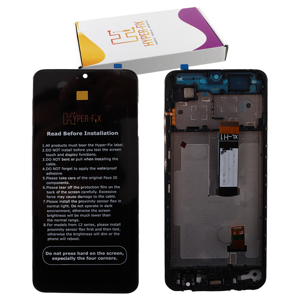 XIAOMI REDMI A5 4G ΟΘΟΝΗ IPS + TOUCH SCREEN + LENS + FRAME HF-56000100C3Z00 LONG FLEX 171.7mm BLACK HYPER-FIX SERVICE PACK