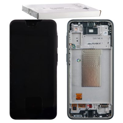 SAMSUNG A37 5G A376 ΟΘΟΝΗ AMOLED +TOUCH SCREEN + LENS + FRAME GH82-39232A BLACK ORIGINAL SERVICE PACK