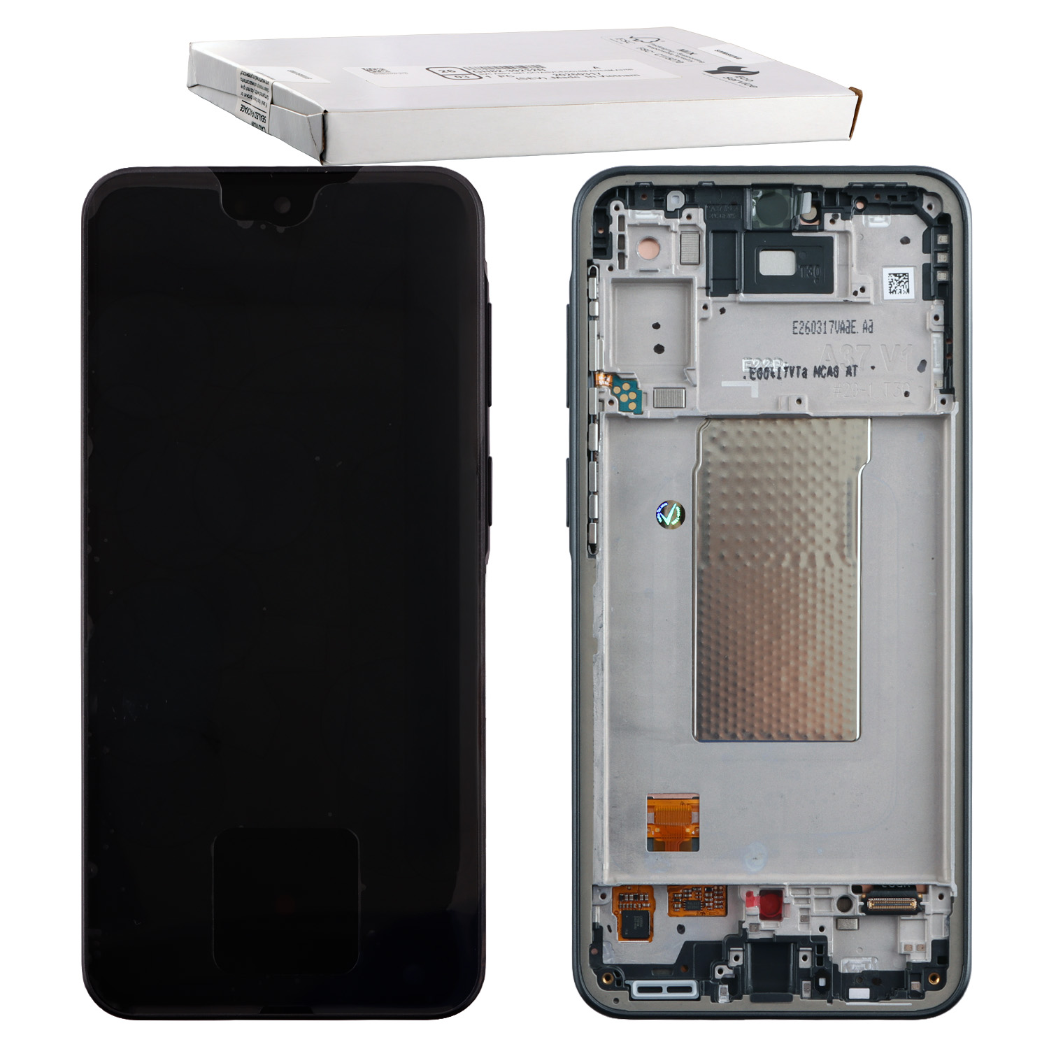 SAMSUNG A37 5G A376 ΟΘΟΝΗ AMOLED +TOUCH SCREEN + LENS + FRAME GH82-39232A BLACK ORIGINAL SERVICE PACK