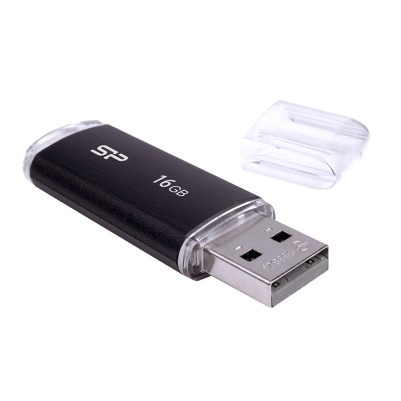 SILICON POWER USB FLASH DRIVE 16GB USB-A 2.0 ULTIMA U02 SP016GBUF2U02V1K BLACK