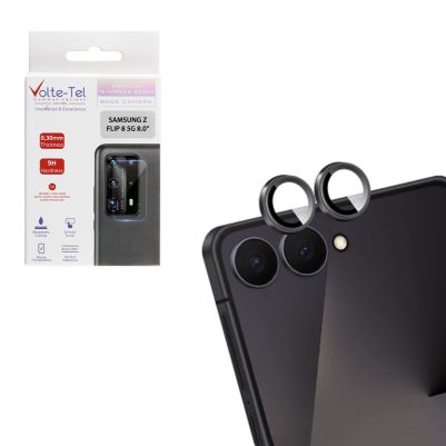 VOLTE-TEL CAMERA GLASS COVER SAMSUNG Z FLIP 8 5G 6.9in 9H 0.33MM PREMIUM EASY APPLICATION BLACK