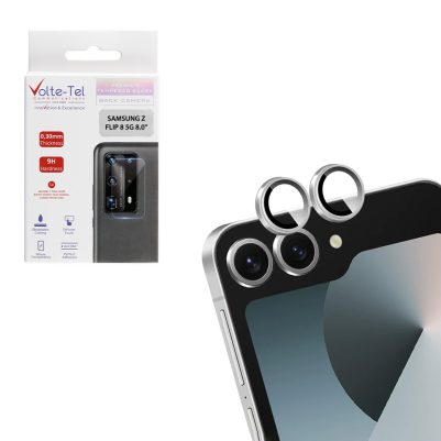 VOLTE-TEL CAMERA GLASS COVER SAMSUNG Z FLIP 8 5G 8.0in 9H 0.33MM EASY APPLICATION SILVER