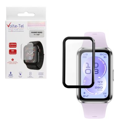 VOLTE-TEL PLEXI TEMPERED GLASS HUAWEI BAND 11 3D EDGE 1.62in 0.30mm FULL GLUE FULL COVER BLACK